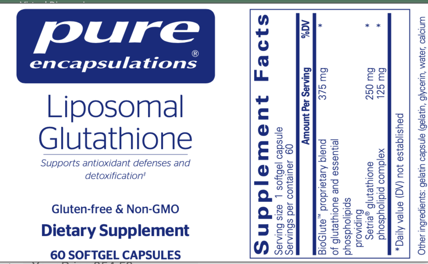 Glutathione, 30 Capsules (liposomal)