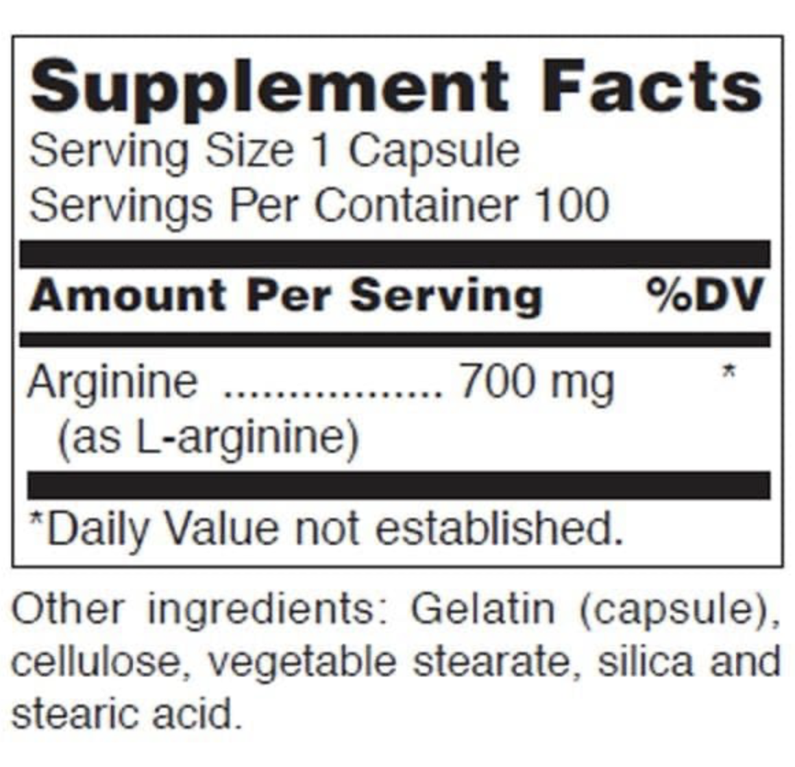L Arginine 100X 700mg - Dr. Conan Shaw